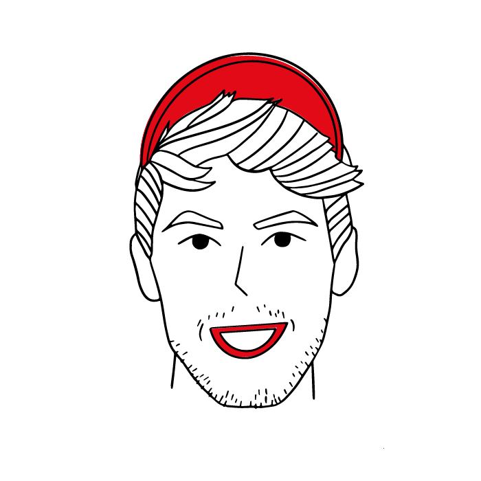 Illustration des Gesichts von Alexander König