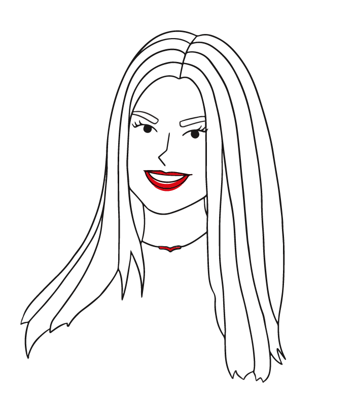 Illustration des Gesichts von Anastasia Luft