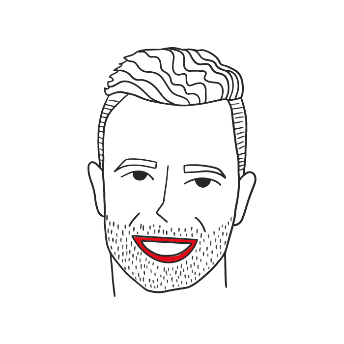 Illustration des Gesichts von Fabio