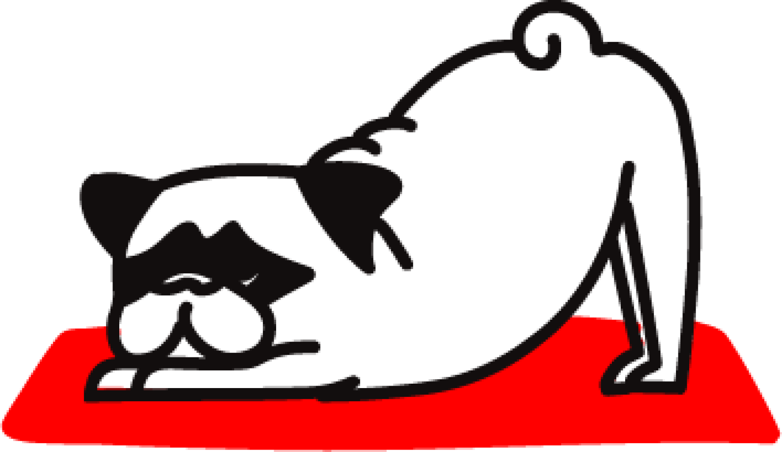 Illustration eines Hundes der sich streckt