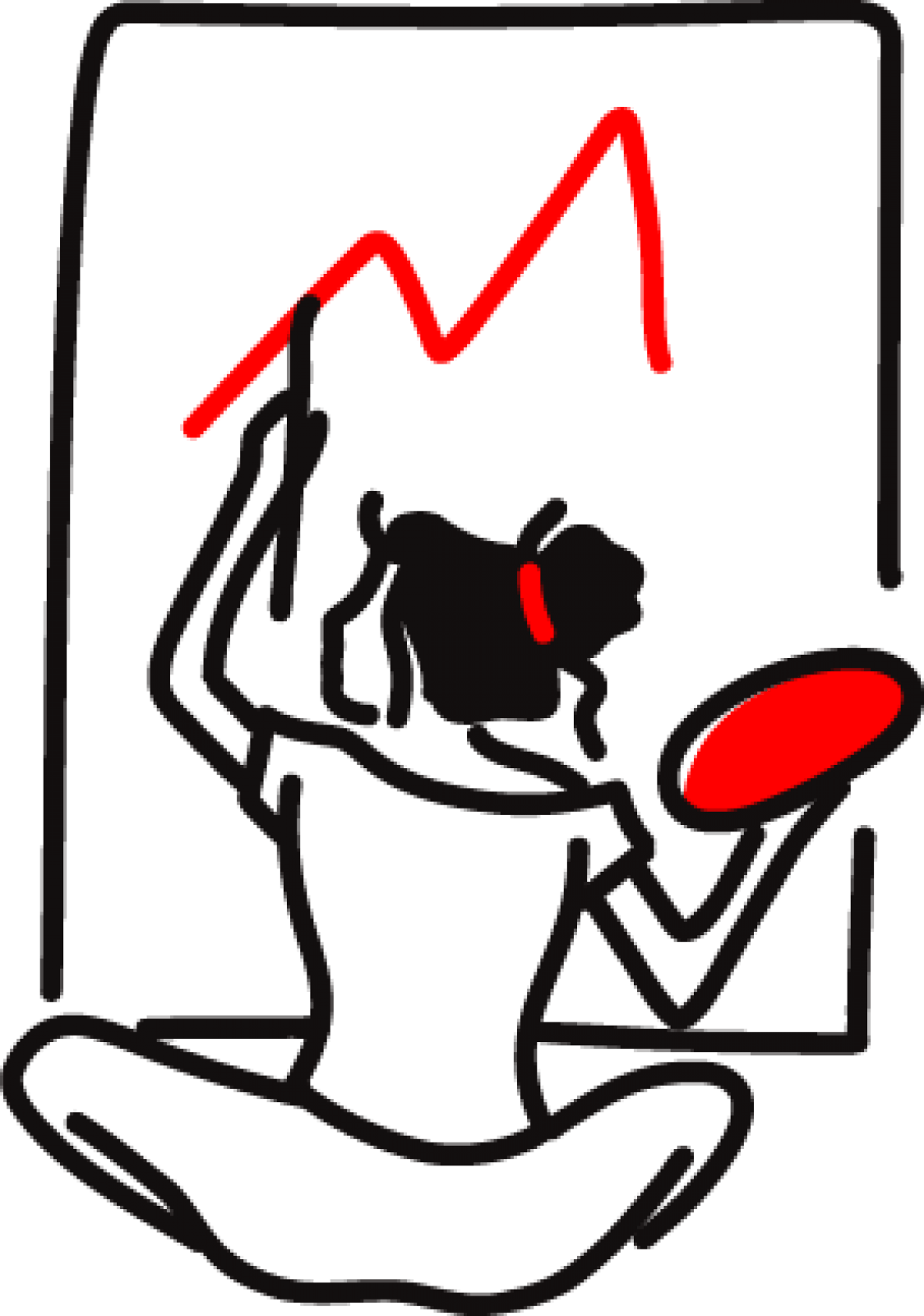 Illustration einer Frau die auf eine Leinwand malt